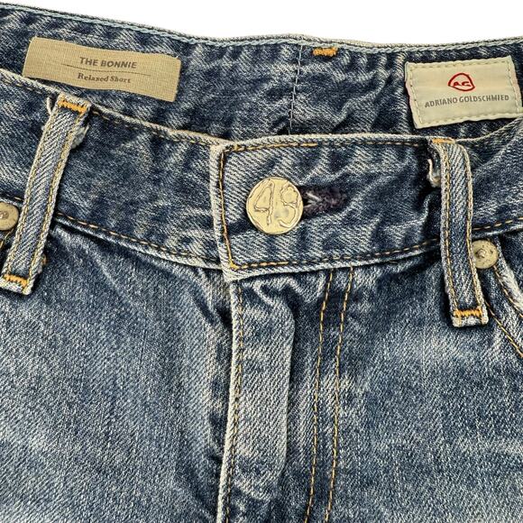 Adriano Goldschmied Jean Shorts Size 27 The Bonnie Relaxed Blue Distressed Denim - Picture 4 of 11